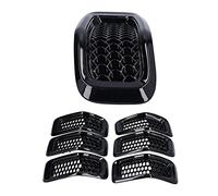 Generic Cherokee 2014-2018 7pcs Inserti della Griglia Anteriore Elegante Guardia di Rivestimento in Rete Elegante (Frame nero luminoso)