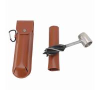 Generic Chiave a Coclea di Sopravvivenza Manuale Strumento per Punzonatura in Acciaio Premium per la Lavorazione del Legno con Rivestimento in Pelle per Trappola per Pesci