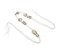 Generic Cintura Boho Intrecciata a Mano in Corda di Cera Regolabile, Cintura Bohémien con Perline e Dettagli in Paglia per Abiti da Donna, Accessorio Moda Casual Stile Bohemien