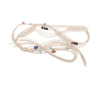 Generic Cintura Intrecciata in Cotone con Nappe e Perline Cintura Decorativa Boho da Donna Morbida e Versatile per Abiti Estivi e Uscite Casual