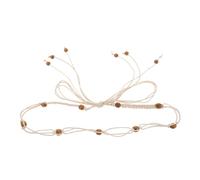 Generic Cintura Intrecciata Sottile da Donna Perline in Stile Boho, Cintura Elegante Regolabile per Abiti e Pantaloni Casual, Accessorio Moda per Look Estivo e Vacanze