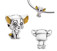 Generic Ciondolo in argento Sterling 925 Simba, compatibile con ciondoli Pandora e molti altri braccialetti con charm, piccolo, pequeño, Argento, Nessuna pietra preziosa