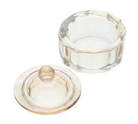 Generic Ciotola per Liquido Monomero in Vetro con Coperchio per Nail Art, Strumento per Manicure Professionale in Cristallo Resistente, Tazza per Lavare Pennelli Unghie Decorativa