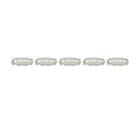 Generic Clamp/Holder per Estensioni dei Capelli in Acciaio Inossidabile Set Pettine a Scatto a 8 Denti Forte 50 Pezzi per Pettine a Scatto per Parrucca Clamp/Holder per Parrucchiere (Beige)