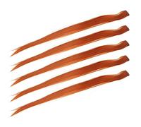Generic Clamp/Holder per Extension Capelli Lisci Colorati Comoda per Feste/cosplay Clamp/Holder per Parrucchino Lunga per Donne, 5 Pezzi 21,65", Capelli Sintetici Ad Alta Temperatura (ORANGE)
