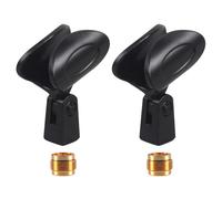 Generic Clip di ricambio per microfono MZQ1 per trasmettitore portatile Sennheiser SKM 835-XSW-A, con adattatori a vite da 5/8 maschio a 3/8 femmina, nero, confezione da 2