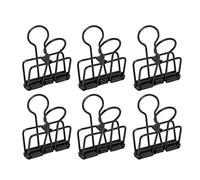 Generic Clip per Raccoglitori Cavi da 50 Pezzi Graffette per Carta Scheletriche in Metallo con Forte Forza di Serraggio per Documenti Rapporti (Nera)