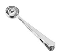 Generic Clip per Sigillare il Cucchiaino da caffè con Chiusura Ermetica e Design a Denti Interni per gli Amanti del caffè e del tè, Acciaio Inossidabile, 17,5 Cm, 1 unità (clip piatta argento)