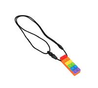 Generic Collana Impermeabile con Ciondolo Massaggiagengive in Silicone Alla Moda per Bambini più Grandi 1 X Verde (Massaggiagengive con mattoncini arcobaleno)