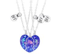 Generic - Collana Per 3 Amiche, Farfalla, Cuori, Amichevole, Vibrant Colors, Magnetico, Unisex, 41 cm, Amici o Familiari Vicini, Collana
