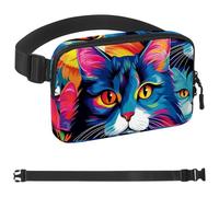 Generic Colorful Graffiti Cat-1369 - Marsupio a tracolla per uomini e donne, marsupio per viaggi, casual, passeggiate, corsa, escursionismo, ciclismo, 4 x 23 x 15 cm, multicolore, Multicolore,
