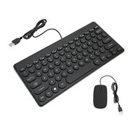 Generic Combinazione Mouse Tastiera Cablata Ergonomia Confortevole Design Elegante per Uso in Ufficio USB 78 Tasti 4 Pulsanti (BLACK)