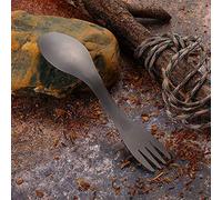 Generic Combo Forchetta Cucchiaio 2 in 1 Portatile in Lega di Titanio per Campeggio, Escursionismo, Pesca, Posate in Argento Salutari e Rispettose Dell'ambiente per attività All'aperto