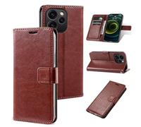 Generic Compatibile per OPPO Reno 12F 5G / 4G / Reno 12FS 5G (Couleur : Marrone) Custodia a portafoglio in pelle con chiusura a libro design semplice Cover