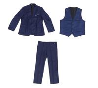Generic Completo da Uomo Slim Fit in 3 Pezzi, Tasca Sul Petto, Stile Coreano, Giacca a Bottone Singolo, Gilet, Pantaloni, Delicato Sulla Pelle, da Lavoro d'ufficio (2XL)
