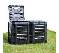 Generic Compostiera da Giardino da 380 Litri, Convertitore per Rifiuti Organici, Resistente Alle Intemperie con Facile Riempimento, Elevato Sviluppo di Calore e Elevata Produzione di (800 litri)