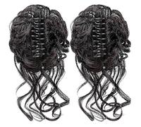 Generic Confezione da 2 extension per capelli a coda di cavallo bionda con design ondulato, chignon con clip da 25,4 cm, 2 fibre sintetiche ad alta temperatura, extension bionde