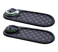 Generic Confezione da 2 tappetini universali per auto, organizer antiscivolo in PVC con staffa rotante per telefono e numero di parcheggio, 11,8 x 11,9 cm