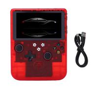 Generic Console Portatile retrò, Schermo HD da 6 Pollici con Batteria da 6000 MAh, Memoria da 128 GB e Doppi Joystick RGB per Giochi classici. (Rosso trasparente)