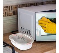 Generic Contenitore per Alimenti per Cottura a Vapore nel Microonde, Dispositivo Versatile per la Cottura a Vapore degli Alimenti, Ideale Sana, per Uso Domestico, Materiale PP, 29*22*8,5 Cm (WHITE)