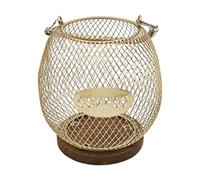 Generic Contenitore per Cialde Caffè con Supporto in Legno, per Bar E Hotel, Oro Blu, 14.5x15.5 Cm