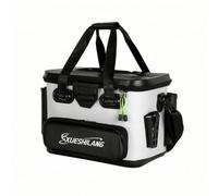 Generic Contenitore per Pesca Scatola Tackle Porta Esche Porta Accessori Cassa Rigida con Portacanne Verticali Coperchio a Scatto Trasporto Facile con, Bianco, Grande