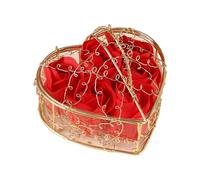 Generic Contenitore per Sapone con Bouquet Artificiali, Sapone Profumato con Rose Artificiali in Scatola a Forma di Cuore, Elegante Decorazione, Rosso