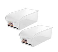 Generic Contenitori per Organizer per Frigorifero, Contenitori per Frigorifero in Plastica per Alimenti, Salvaspazio, Trasparenti, per la Casa, per la Frutta (2PCS)