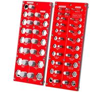 Generic Controllo filettatura dado e bullone a 38 fori, doppia scheda di misurazione metrica e standard, calibro a vite in lega di alluminio rosso per l'identificazione del dispositivo di fissaggio