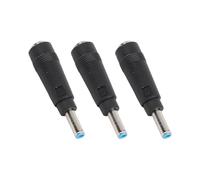 Generic Convertitore di Ricarica Portatile da 3 Connettori per Adattatore di Alimentazione da 5,5x2,1 Mm Femmina a 4,5x3,0 Maschio per Laptop in Plastica Nera
