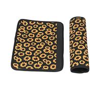 Generic Copertina di Copertura della Cintura di Sicurezza, Spalline per Cinture di Sedere 2% Cuscini Morbidi Motivi di Girasole Comodo Guida Alla Cintura di Sedile Universale Coppa di Sedile per Auto