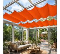 Generic Copertura Solare per Lucernario Gran Formato 150x400cm Tenda Vela a Onda Estensibile Kit Completo con Corda,Heavy Duty 230g/m² Tela Oxford Anti-UV,Paravento senza Forare per Tetti,Arancione