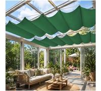 Generic Copertura Solare per Lucernario Gran Formato 200x500cm Tenda Vela a Onda Estensibile Kit Completo con Corda,Heavy Duty 230g/m² Tela Oxford Anti-UV,Paravento senza Forare per Tetti,Verde
