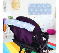 Generic Coprimaniglia per Passeggino con Motivo Carino, Realizzato in Materiale Misto Cotone, Blu, Rosa, Morbido e Assorbente con Design a Bottoni, Previene L'allevamento per Accessori (Blu)