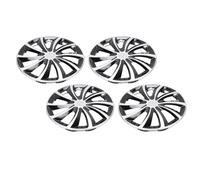 Generic Coprimozzi Universali da 14 Pollici, Materiale ABS Durevole, 4 Pezzi, Copricerchi Adatti per AX, Adatti per 205 (Argento Nero)