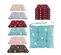 Generic Coprisedia 6 Cuscini Sedia AMA con Lacci Double Face Quattro Punti Imbottiti Fantasia Cuore Shabby love paris ba (tiffany)