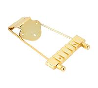 Generic Cordiera per Ponte per Chitarra Jazz Dorata Base in Palissandro Viti Regolabili in Altezza Chiavi per 6 Corde Argento SG (GOLD)