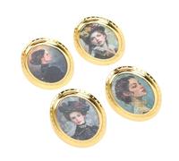 Generic Cornici per Box/Cover delle Bambole Set Vintage da 4 Pezzi Mobili con Cornici D'arte Antiche Realistiche per Scene in Miniatura Decorazioni per Interni