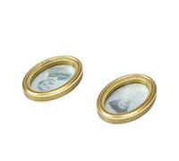 Generic Cornici per Foto Ovali in Miniatura per Casa delle Bambole da 2 Pezzi Squisito Stile Europeo Medievale per Accessori per Casa delle Bambole in Scena 1:12 Plastica 3,8x2,7x0,6 Cm