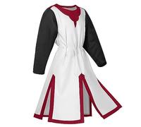 Generic Costumi di Halloween da uomo, costume medievale rinascimentale templare, tunica vichinga cavaliere pirata vintage guerriero LARP top Trajes de Halloween (rosso, XXXL)