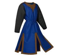 Generic Costumi di Halloween da uomo, costume medievale rinascimentale templare, tunica vichinga cavaliere pirata vintage guerriero LARP top de Halloween (marrone, XXXL)