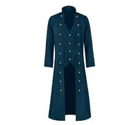 Generic Costumi di Halloween da uomo, gotico, steampunk, giacca vintage medievale rinascimentale, soprabito per feste in costume per feste in costume, per feste in maschera, para hombre 2025 (blu, XXL