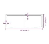 Generic Countertop da Bagno, Legno di Quercia Solida Marrone Chiaro con Finitura Vernice, Bordo Vivo Fatto a Mano, 140x50x6 Cm, per vanità, Scaffale, Scrivania, Tavolo