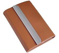 Generic Creativo Caso Di Sigaretta Flip Cover Ette Box Portatile in Pelle Metallo Ette Caso Di Controllo Ette Holder Unisex,Marrone