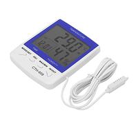 Generic CTH-609 Termometro Digitale Igrometro Misuratore di umidità della Temperatura con Orologio per Farmacia e Serra Uso Materiale ABS