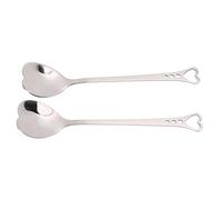 Generic Cucchiai per Torta Cucchiaio per Zucchero e Gelato in Acciaio Inossidabile 2 Pezzi/set Perfetto per il Tavolo del Buffet dei Dessert (SILVER)