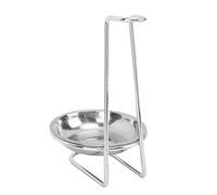 Generic Cucchiaio in Acciaio Inossidabile Poggiatesta, Portafoglio Porta Cucchiaio Utensili da per la Zuppa Verticale a Mestolo per il Ristorante per la Casa (Argento con 1 piatto)