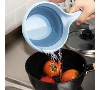 Generic Cucchiaio per Mestolo per Acqua Pieghevole Multifunzionale Robusto e Durevole per il Lavaggio del Bagno Design Ergonomico in 1 Pezzo (cielo blu)
