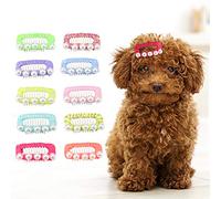 Generic Cuci per Capelli per Cani, per Cani Clamp/Holder Gatti Gatto Cuffia Accessorio per Cuccioli 10pcs Faux Decorazione Perle Acconciature per Peperoncino Accessori per la Toelettatura per
