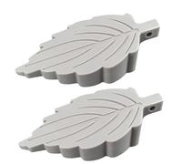 Generic Cuneo Fermaporta Resistente Design Antiscivolo per la Casa 2 Pezzi Portatile a Forma di Foglia Senza Installazione di Trapano (GRAY)